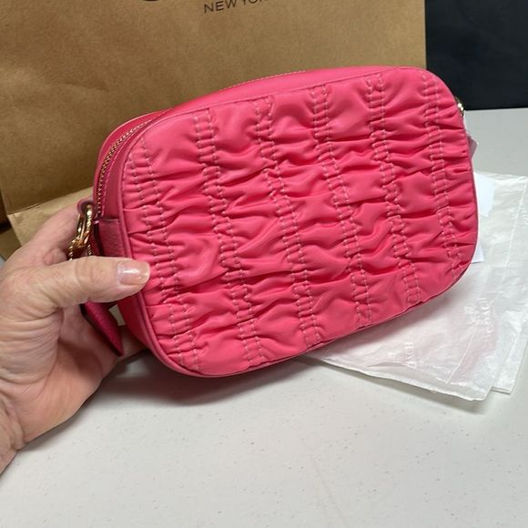 Coach Pink Court Crossbody With Ruching Bag - Picture 10 of 10